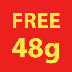 Buy and get Free 50 or 100 grams. Promo Tag. Offer Pricing.