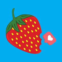 kawaii cute strawberry vector design illustration art