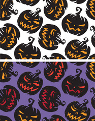 Naklejka premium Happy Halloween - Trick or Treat - cute hand drawn doodle lettering for postcard, invitation. Boo art. Pattern background.