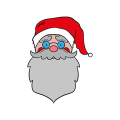 Christmas santa face, great design for any purposes. Celebration concept.