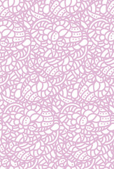Seamless linear vector pattern. One-color intricate pattern.