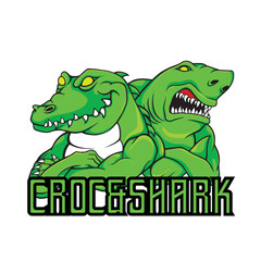 crocodile and shark cartoon illustration