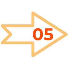 Bullet points for presentation. Pin with number 5