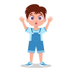 Frightened child, vector illustration