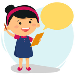 child explaining template