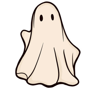 retro ghost halloween cute illustration vintage cartoon ghost cloth