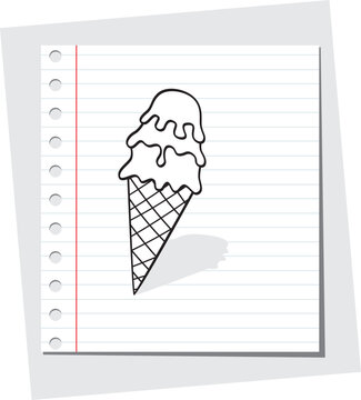 Hand drawn of ice cream set , vector illustration