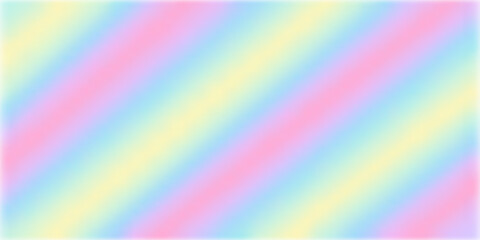 Rainbow fantasy background. Holographic illustration in pastel colors. Cute cartoon girly background. Bright multicolored sky. Vector.