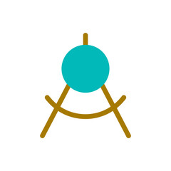 Mathematics class flat color ui icon. Math courses. Dividers tool. Mathematical instrument for school. Simple filled element for mobile app. Colorful solid pictogram. Vector isolated RGB illustration