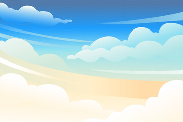 Fototapeta na wymiar Dawn sky with clounds background daytime vector wide horizontal illustration