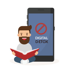 Digital detox - Man is reading a book