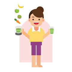 Woman drinking cold drinks for detox