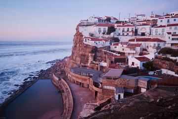 A twilight shot of the beautiful Portuguese seaside village of Azenhas do Mar.