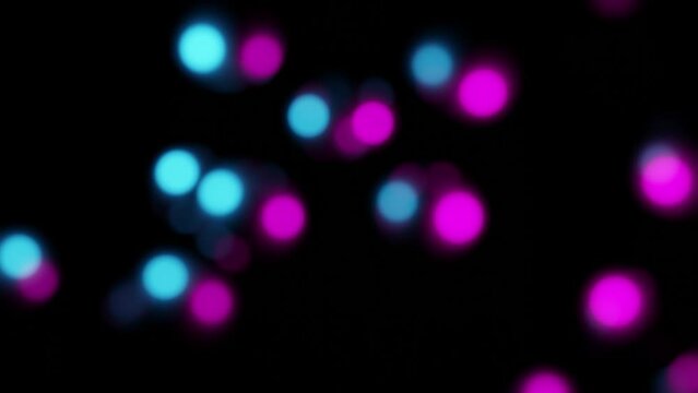 bokeh effect 3d animation abstract background looping animation 4k resolution neon colored circle in black background
