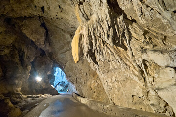 La Cuevona, Road Natural Karst Cave, National Heritage Site, Spanish Cultural Property, Cultural Interest, Cuevas del Agua, Ribadesella, Asturias, Spain, Europe