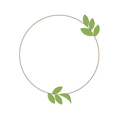 Minimalist wreath flower in round illustration design
