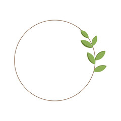 Minimalist wreath flower in round illustration design