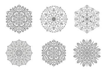Set of mandala for design or mehndi