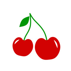 cherry fruit vector on white background