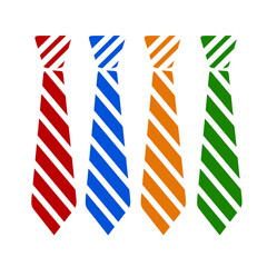 vector set of stripes tie with trendy design