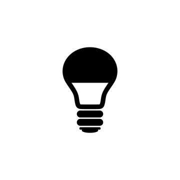 Led light bulb icon isolated on white background
