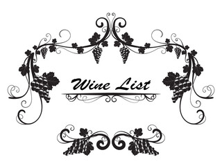 floral wine list decoration frame