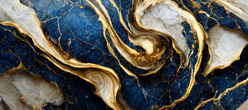 Marble texture, abstract wallpaper background. luxury marble texture ,gold and blue © slonme