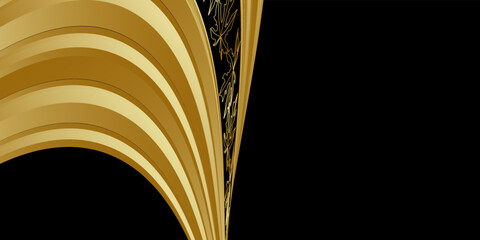 Black gold invitation background