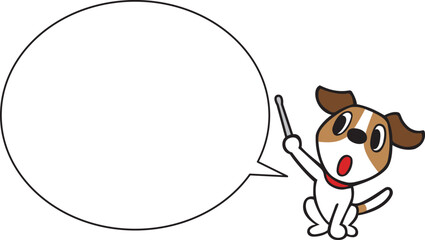 ジャックラッセルテリア犬　指し棒で説明　ふきだし