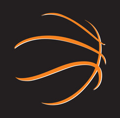 Hand drawn of a silhouette a basketball