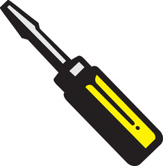 screwdriver icon in doodle style on white paper background vector,vector illustration