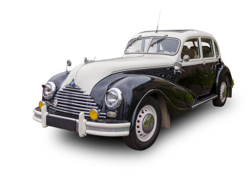 The vintage East Germany car BMW 340 EMW 340. White background.