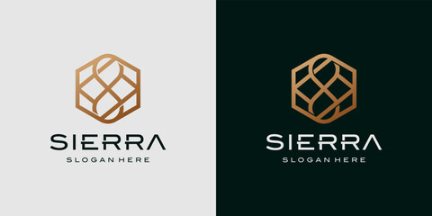 Abstract letter s line luxury logo design inspiration