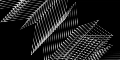 Abstract black background with white lines