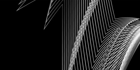 Abstract black background with white lines