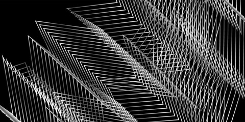 Abstract black background with white lines