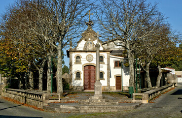 Fototapeta na wymiar Cruise and Chapel of S. Joao do Monte in Esposende, north of Portugal