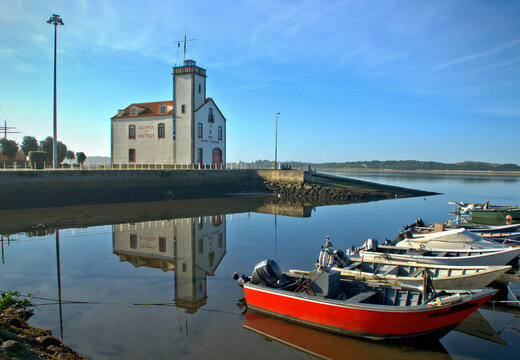 Reflection of Esposende Maritime Museum, north of Portugal