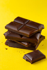 Chocolate Bars on a yellow background 