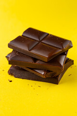 Chocolate Bars on a yellow background 