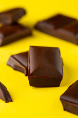 Chocolate Bars on a yellow background 