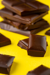 Chocolate Bars on a yellow background 