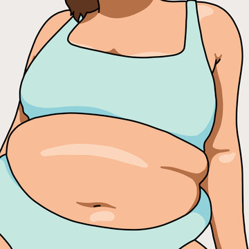 Illustration of a full figured woman wearing a bikini