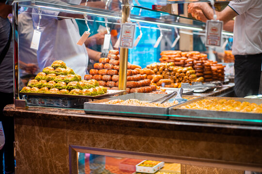 Tulumba and Lokma, baklava sweets in Istanbul - Turkey