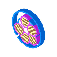 grilled eggplant isometric icon vector. grilled eggplant sign. isolated symbol illustration