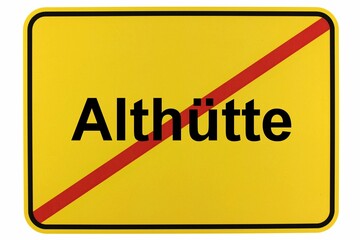 Illustration eines Ortsschildes der Gemeinde Althütte in Baden-Württemberg