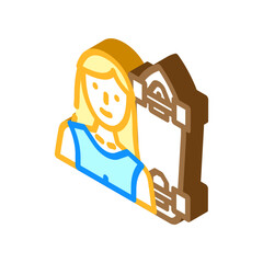 skateboarding female sport isometric icon vector. skateboarding female sport sign. isolated symbol illustration