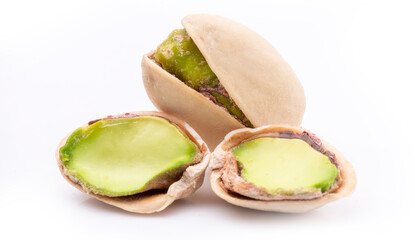 Pistachios isolated on a white background