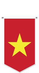 Vietnam flag in soccer pennant, various shape.