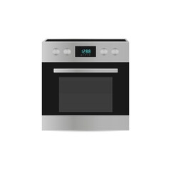 Vector 3d illustration of electric oven, home kitchen equipment for cook food.